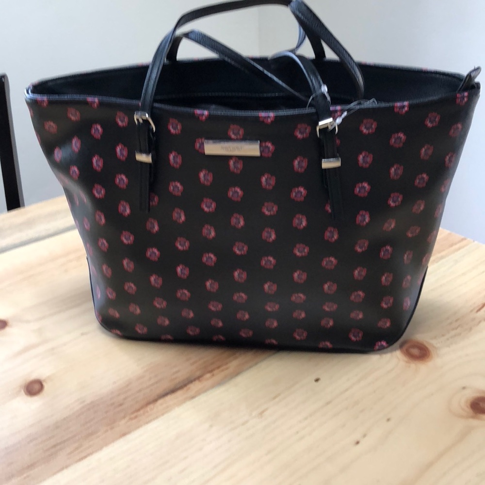 NWT Nine West It Girl black and red tote bag - Picture 1 of 5